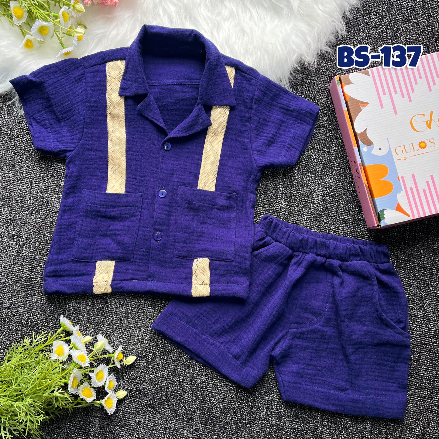 Boys Summer Shirt & Half Pant Set-BS-136