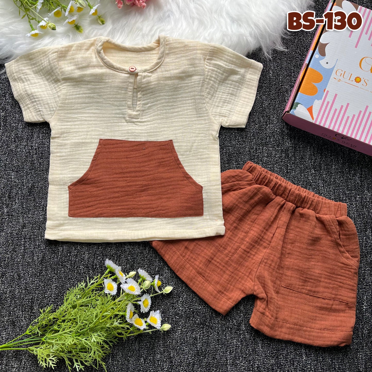 Boys Summer Katua Shirt & Half Pant Set-BS-129