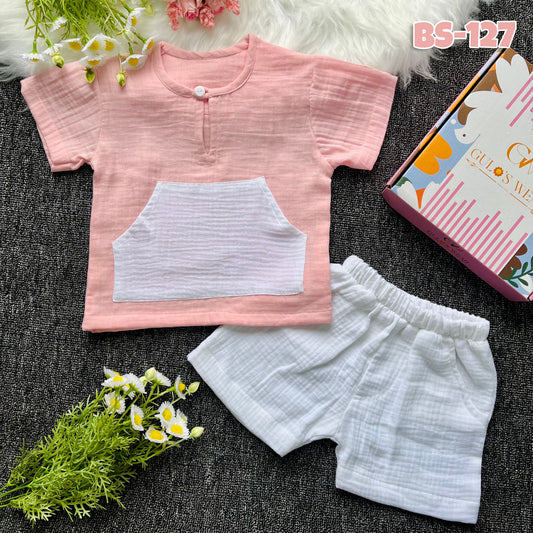 Boys Summer Katua Shirt & Half Pant Set-BS-129