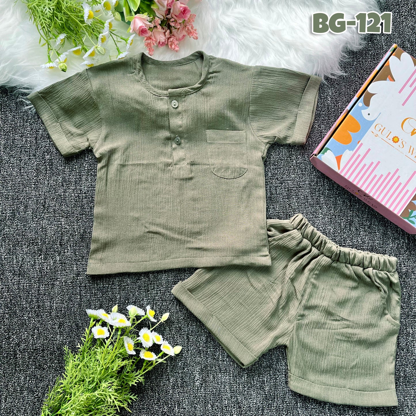 Boys Summer Shirt & Half Pant Set-BS-121