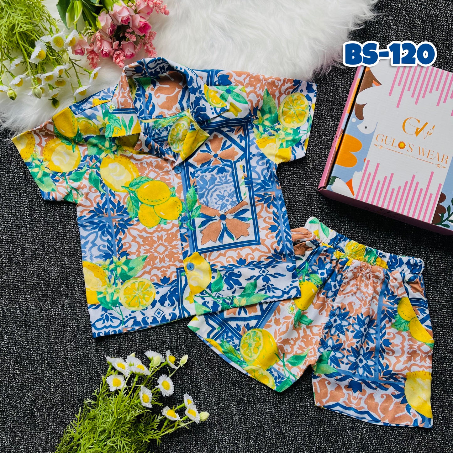 Boys Summer Shirt & Half Pant Set-BS-120