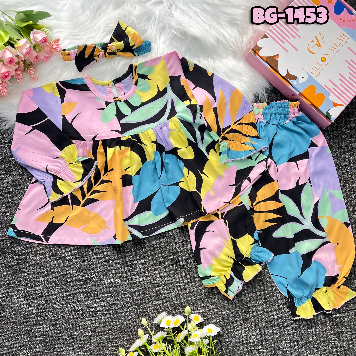 Baby girls Full-Sleeves Tops and Pant Set-BG-1453