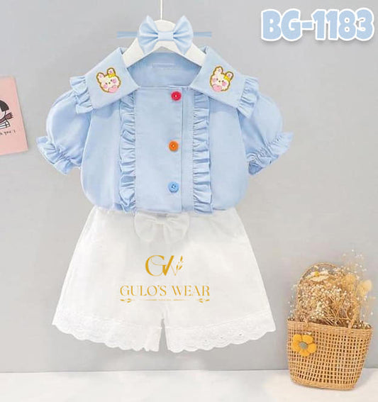 Baby girls Summer Tops & Pant Set BG-1183