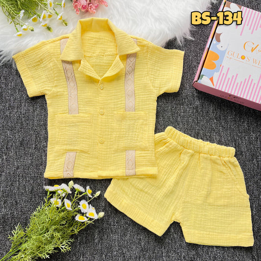 Boys Summer Shirt & Half Pant Set-BS-136
