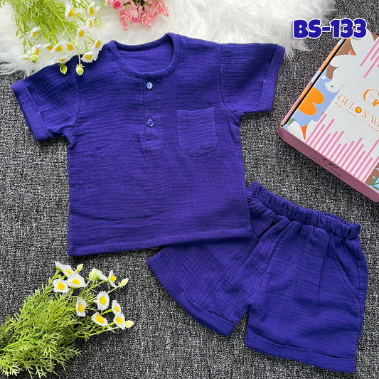 Boys Summer Shirt & Half Pant Set-BS-121