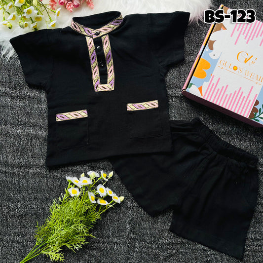 Boys Summer fotua & Half Pant Set-BS-125