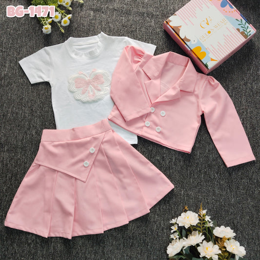 Baby Girl Tops- T-Shirt & Skirt Set-code-1471