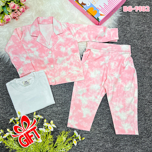 Baby Jacket T-Shirt & Pants Set-code-1482