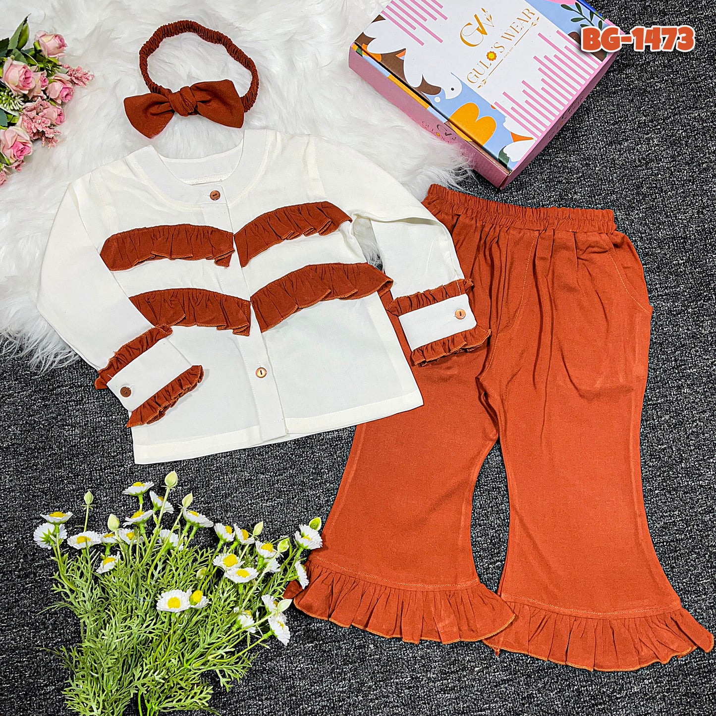 Baby girls Full-Sleeves Tops and Pant Set-BG-1473